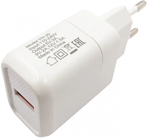 СЗУ Yolkki Lighting YH-30L-WHT 3A 18W (провод разъемный) белый - интернет-магазин Сотомикс в Череповце