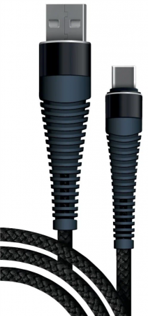 Дата Кабель BoraSCO USB 2.0 - Type-C 3A 1m Silicone Soft Touch черный (38515) - интернет-магазин Сотомикс в Череповце