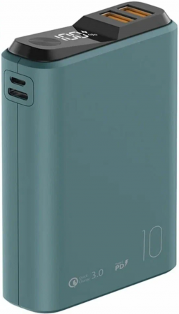 АКБ Olmio внешний QS-10 10000mAh 22.5W QuickCharge 3.0 PowerDelivery LCD Moray (39185) с/н - интернет-магазин Сотомикс в Череповце