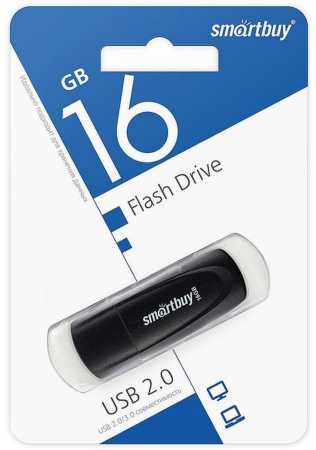 Флэш-память Smartbuy Scout Series USB 2.0 16Gb Black - интернет-магазин Сотомикс в Череповце