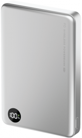 АКБ Olmio внешний QM-16 20W PD 15W wireless 10000mAh Silver (044475)	(с/н) - интернет-магазин Сотомикс в Череповце