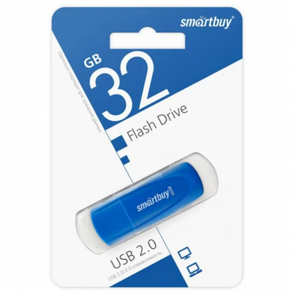 Флэш-память Smartbuy Scout Series USB 2.0 32Gb Blue - интернет-магазин Сотомикс в Череповце