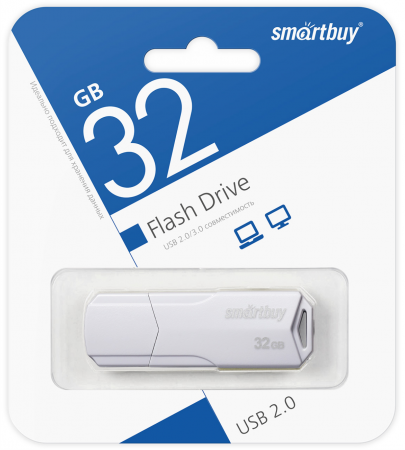 Флэш-память Smartbuy Clue Series USB 2.0 32Gb White - интернет-магазин Сотомикс в Череповце