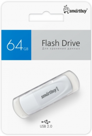 Флэш-память Smartbuy Scout Series USB 2.0 64Gb White - интернет-магазин Сотомикс в Череповце