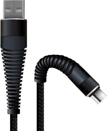 Дата Кабель BoraSCO USB 2.0 - Type C Fishbone 3A 1m черный (38503) - интернет-магазин Сотомикс в Череповце