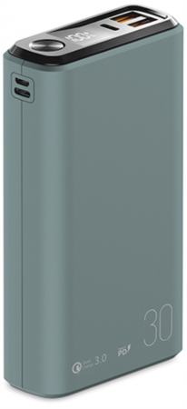 АКБ Olmio внешний QS-30 30000mAh 22.5W QuickCharge 3.0/PD LCD Moray eel (044460) (с/н) - интернет-магазин Сотомикс в Череповце