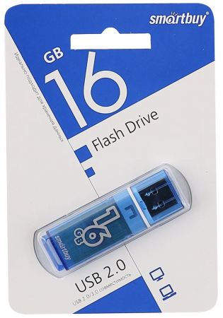 Флэш-память Smartbuy Glossy Series USB 2.0 16Gb Blue - интернет-магазин Сотомикс в Череповце