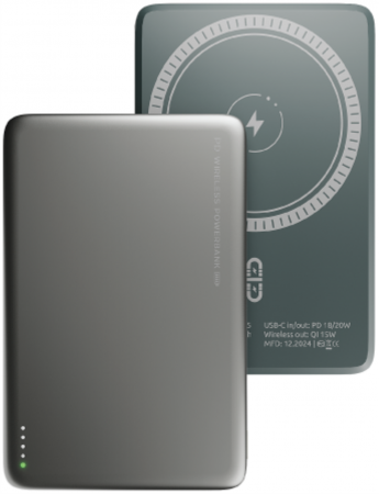 АКБ Olmio внешний QM-15 5000mAh 20W PD 15W wireless Grey (044472) (с/н) - интернет-магазин Сотомикс в Череповце