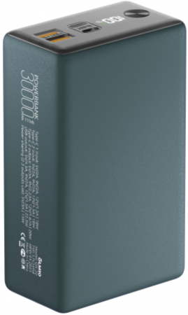 АКБ Olmio внешний QX-30 30000mAh 22.5W QuickCharge 3.0/PD LCD Dark Green (044459) (с/н) - интернет-магазин Сотомикс в Череповце